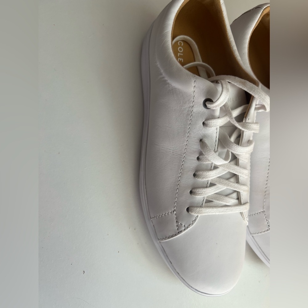 COLE HANN WOMENS WHITE LEATHER TENNIS SHOES SIZE 10 NWOT - Picture 4 of 6